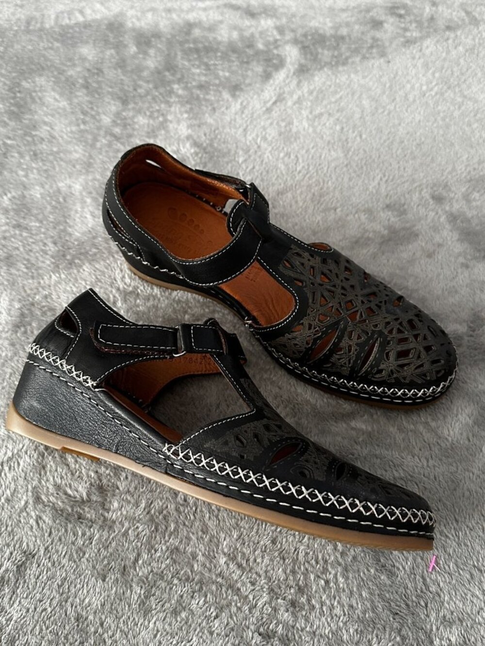 Spring Step Irin Leather T-Strap Sandals Shoes Women's 39 US 8.5